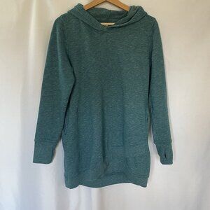 Tek Gear Teal DryTek Hooded Long Sleeve Tunic Sweatshirt M women's athletic